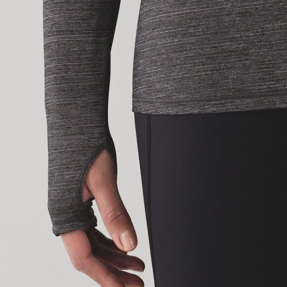 BNWT Lululemon On Track Long Sleeve Heathered Black - size 8 - Picture 6 of 13